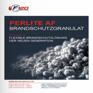 Technische Unterlagen zu PERLITE AF Brandschutzgranulat mit Produktprofil, Kennwerten, Anwendungsbereichen und geprüften Feuerwiderstandsklassen für Kabeltröge und Kabelschächte.